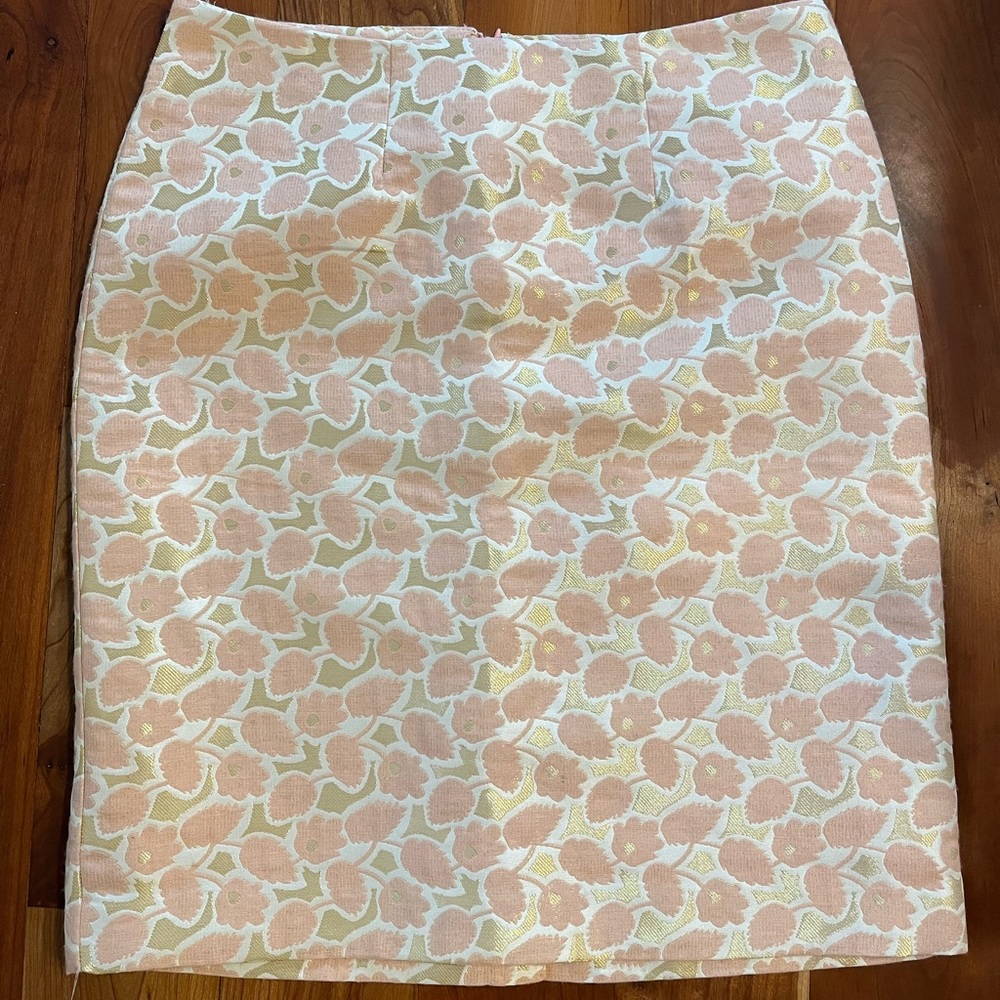 Pink and gold pencil skirt